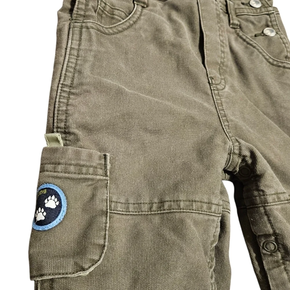 Gymboree Overalls 6-12M Green & Blue Vintage 2002 Baby Boy 100% Cotton